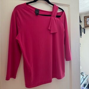 Clara Sun Woo Fuchsia Top with Bow Accent